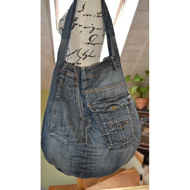 Duża dżinsowa torba HOBO